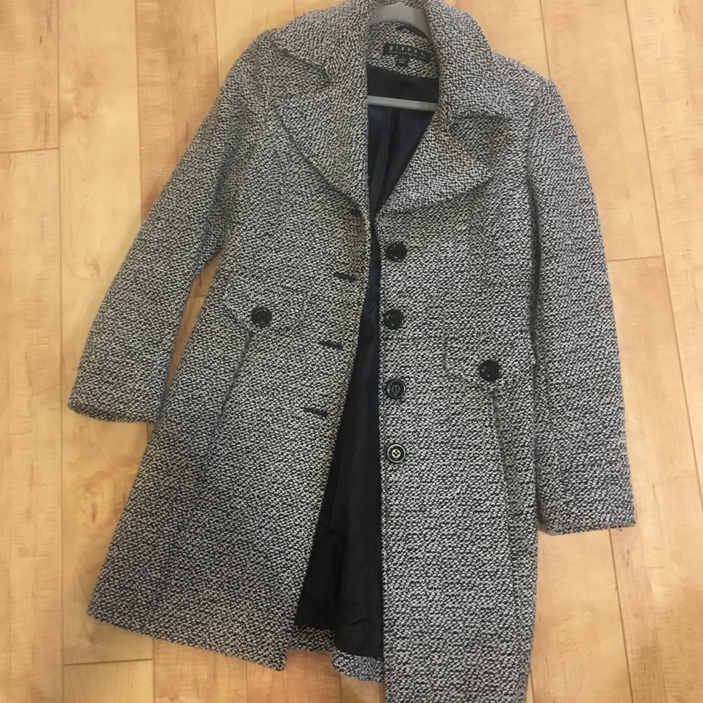 Black and white ladies coat